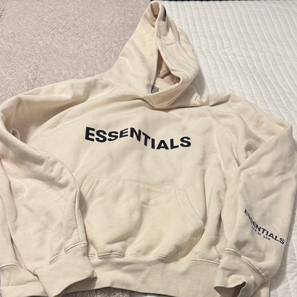 Essentials Beige Hoodie for Men - Picture 2 of 8